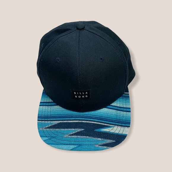 Billabong Mens One Size Snapback Cap With Blue Wave Pattern Adjustable Hat - Picture 2 of 8